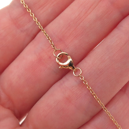 Tehya Oyama 925 Sterling Gold Plated Real Turquoise Cable Chain Necklace 18"