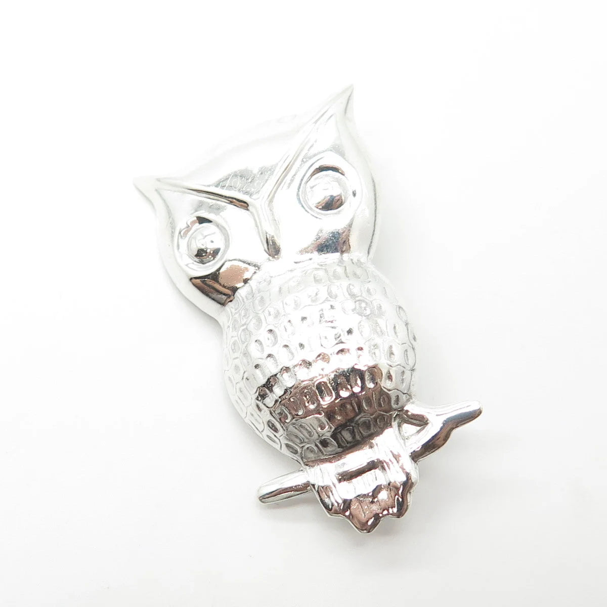 925 Sterling Silver Vintage Wise Owl Pin Brooch