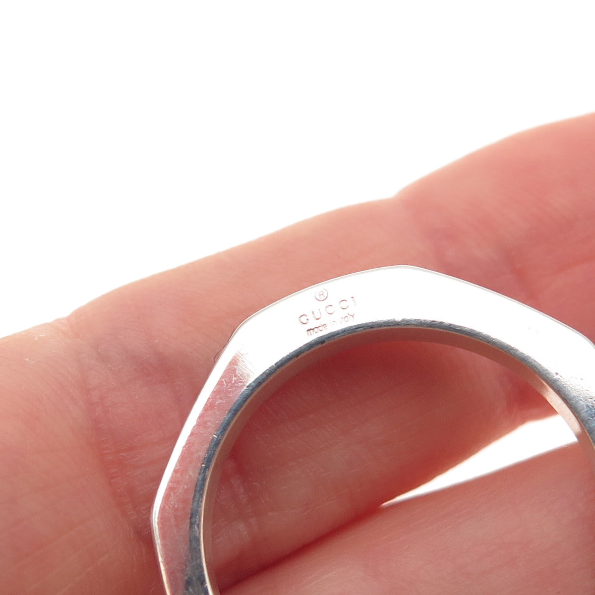 Gucci 925 Sterling Silver Vintage Italy Set of 3 Stackable Rings Size 10
