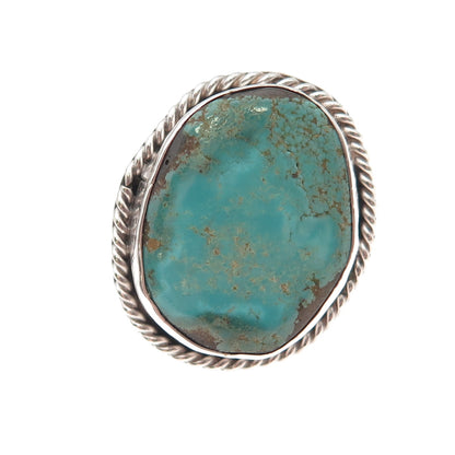 Old Pawn Sterling Silver Vintage Southwestern Turquoise Tribal Ring Size 6.25