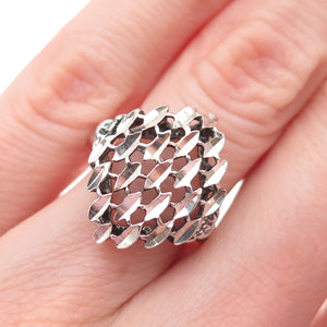 Lisa Lee Creations 925 Sterling Silver Vintage Modernist Petal Ring Size 6