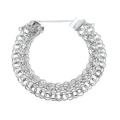 JB JACOBY BENDER 925 Sterling Silver Vintage Double Bismark Link Bracelet 6.75"