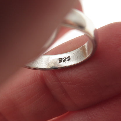 925 Sterling Silver Vintage Real Black Onyx Modernist Ring Size 6.25