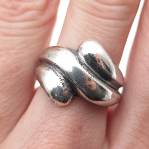 MWS Mark Washerman Samara Sterling Silver Vintage Modernist Oxidized Ring Size 7