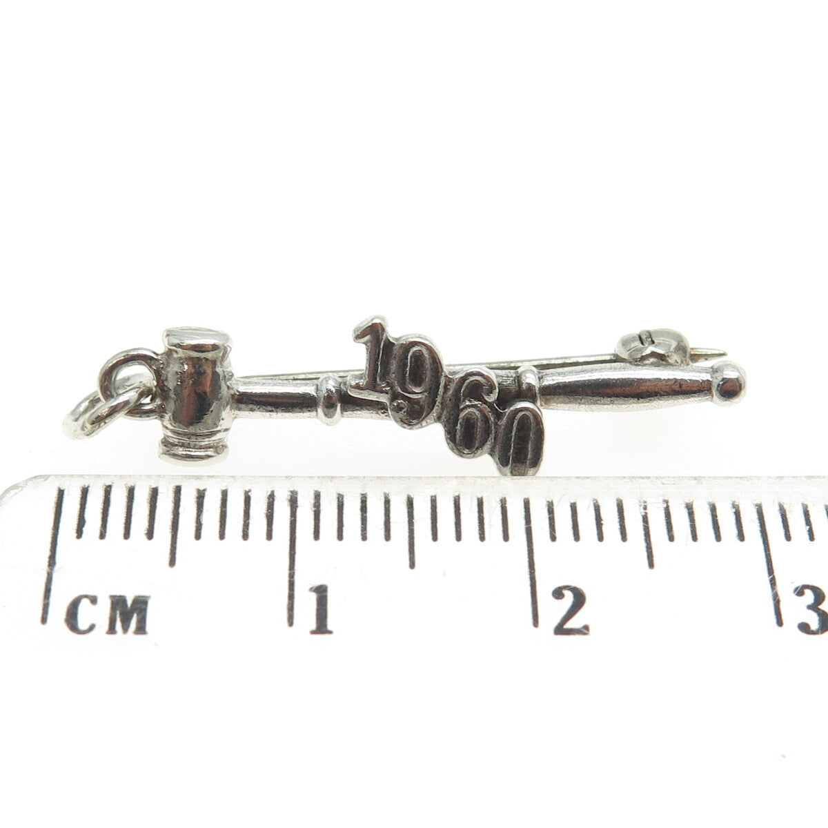 925 Sterling Silver Vintage 1960 "Gavel" Court Pin Brooch
