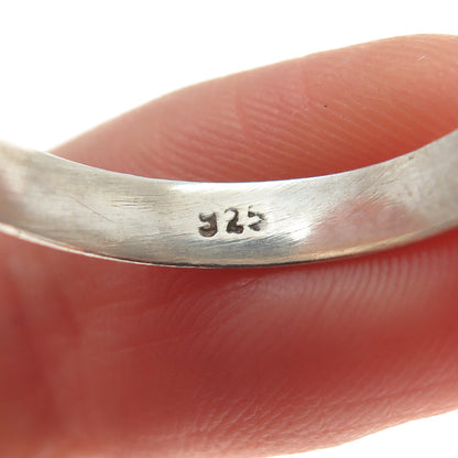 925 Sterling Silver Vintage Real Oval-Cut Mystic Quartz Modernist Ring Size 8.25