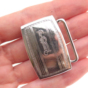 Hickok 925 Sterling Silver Antique Art Deco Letter R Initial Belt Buckle