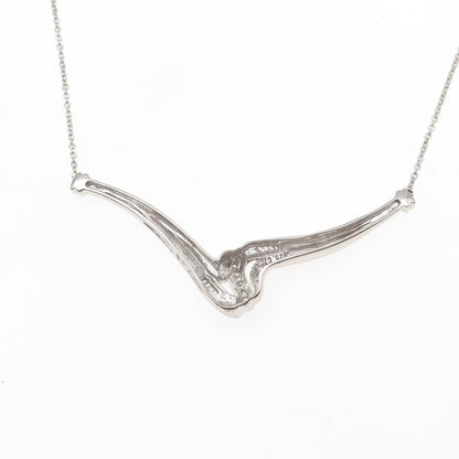 925 Sterling Silver C Z Twisted Pendant Cable Chain Necklace 18"