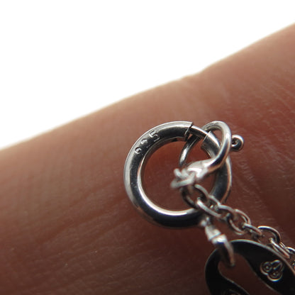 925 Sterling Silver Heart & Round-Cut C Z Cable Chain Necklace 18"