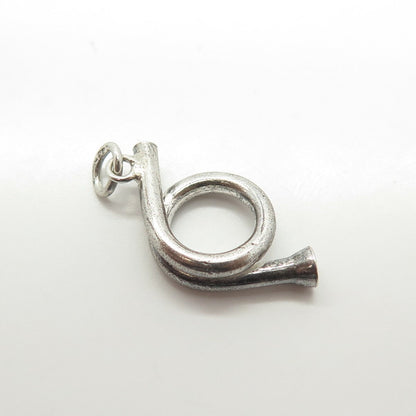 925 Sterling Silver Antique Art Deco Wind Musical Instrument Charm Pendant
