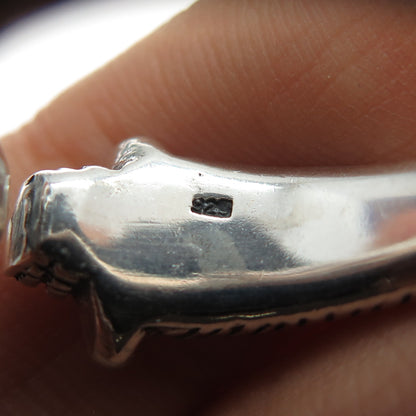 925 Sterling Silver Vintage Modernist Adjustable Ring Size 8.5