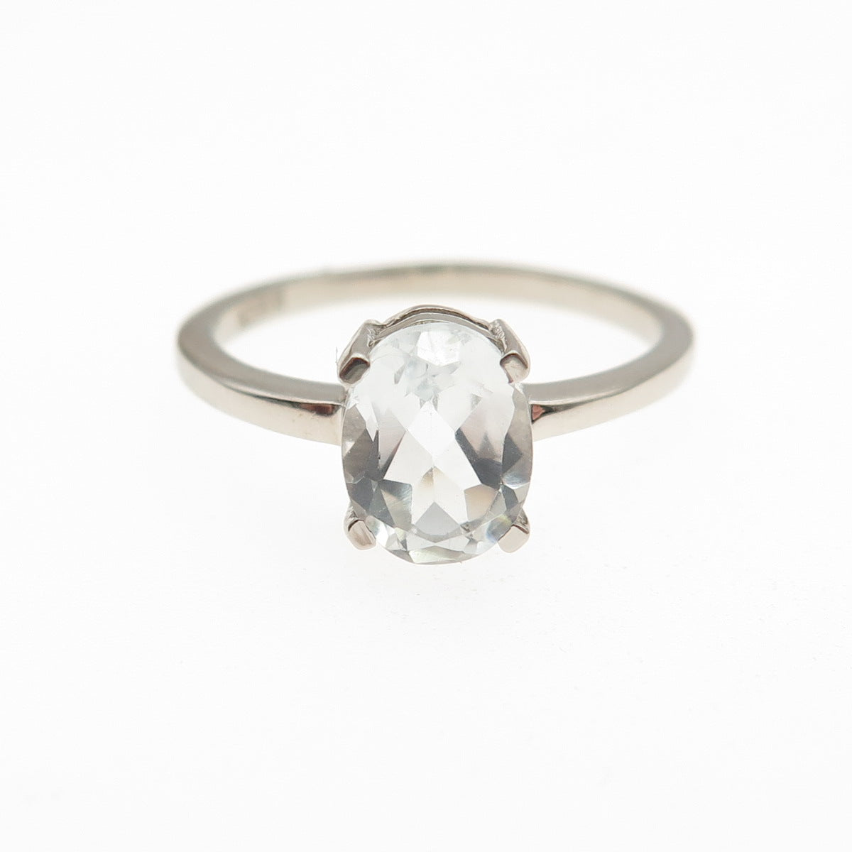 Dazzlers 925 Sterling Silver Real Light Blue Topaz Engagement Ring Size 6