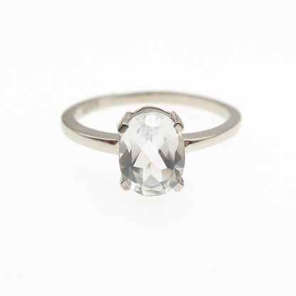 Dazzlers 925 Sterling Silver Real Light Blue Topaz Engagement Ring Size 6