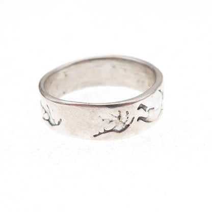 925 Sterling Silver Vintage Southwestern Kokopelli Oxidized Band Ring Size 5.75