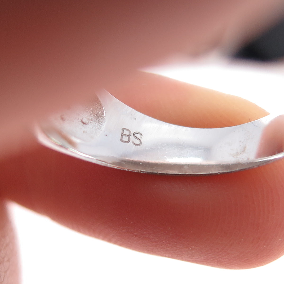 925 Sterling Silver Enamel Round-Cut C Z Modernist Dome Ring Size 8.25