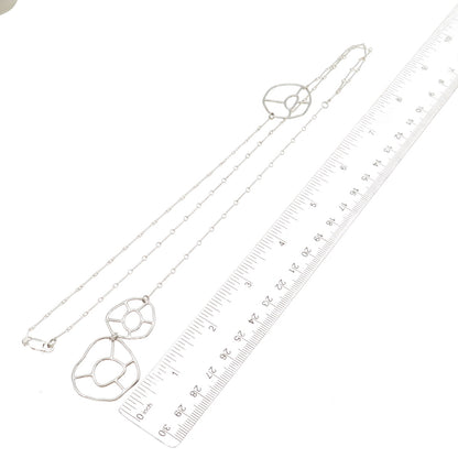 925 Sterling Silver Vintage Modernist Belly Bar Chain Necklace 20"