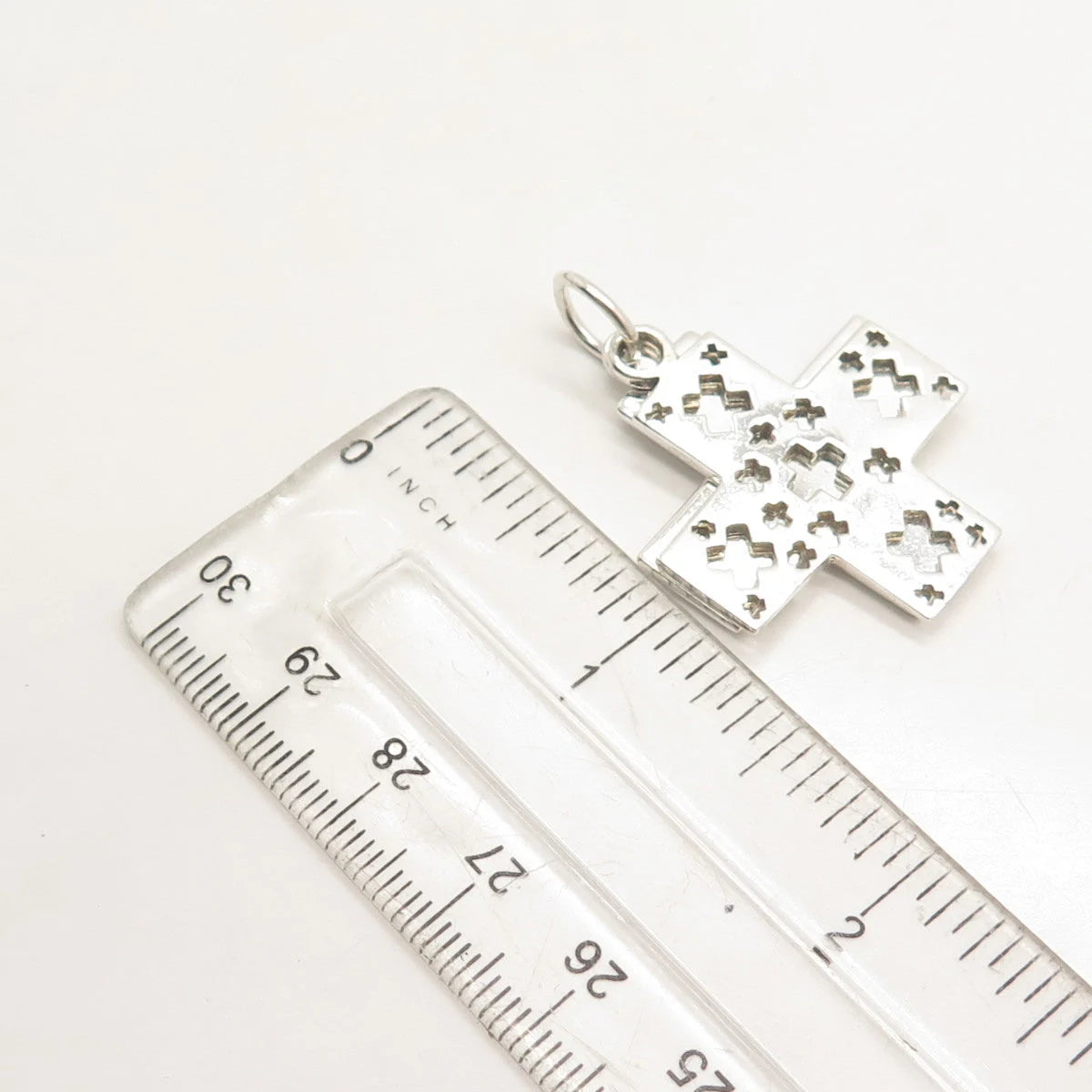 925 Sterling Silver Vintage Double Cross Pendant