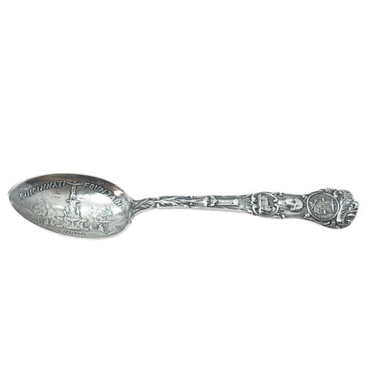 MECHANICS 925 Sterling Silver Antique Cincinnati Fountain Ohio Coffee Spoon