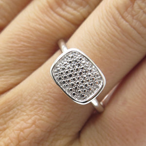 SMK 925 Sterling Silver Sparkle Ring Size 8.25