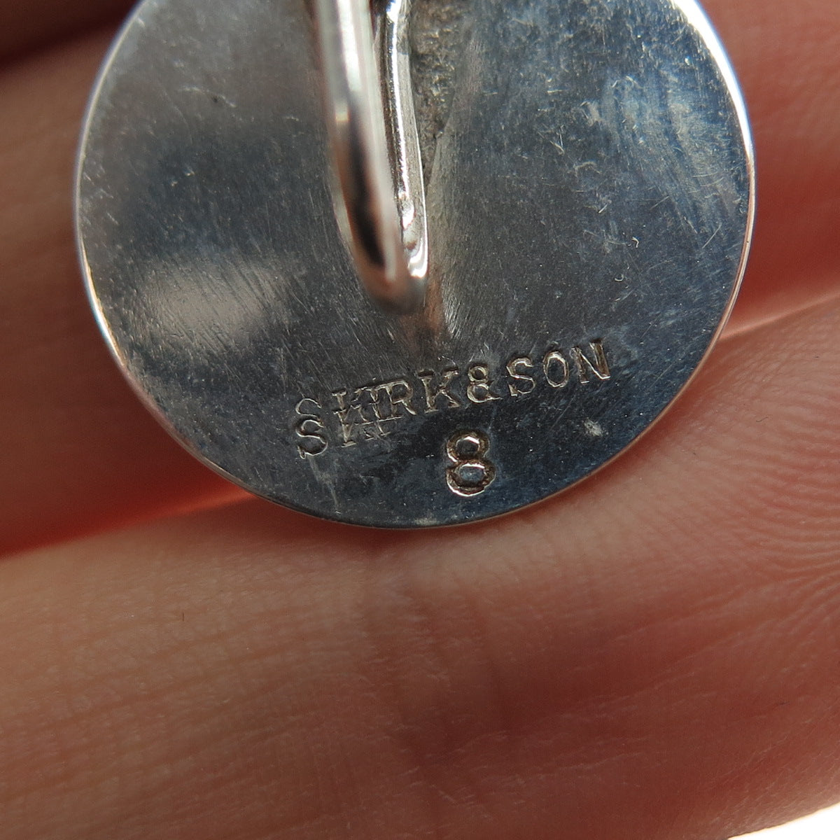 S. Kirk & Son 925 Sterling Silver Vintage Modernist Disc Screw Back Earrings