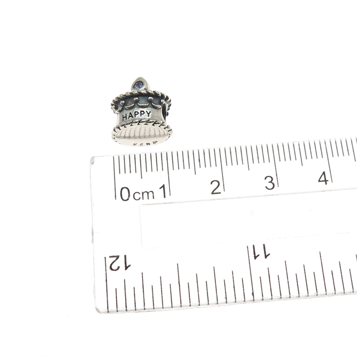 OHM 925 Sterling Silver Round-Cut Purple C Z June Birthday Cake Bead Charm