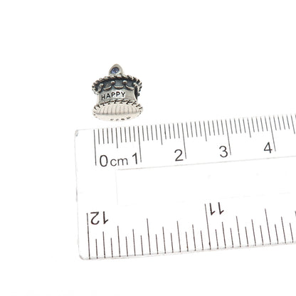 OHM 925 Sterling Silver Round-Cut Purple C Z June Birthday Cake Bead Charm
