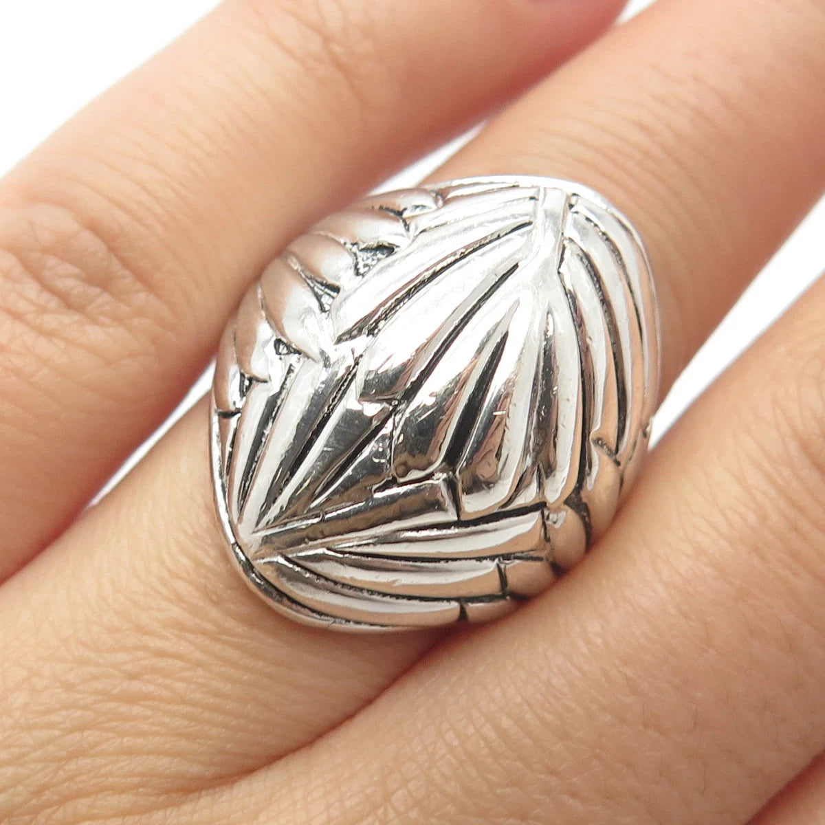 925 Sterling Silver Vintage Chapal-Zenray Inc. Modernist Ring Size 6
