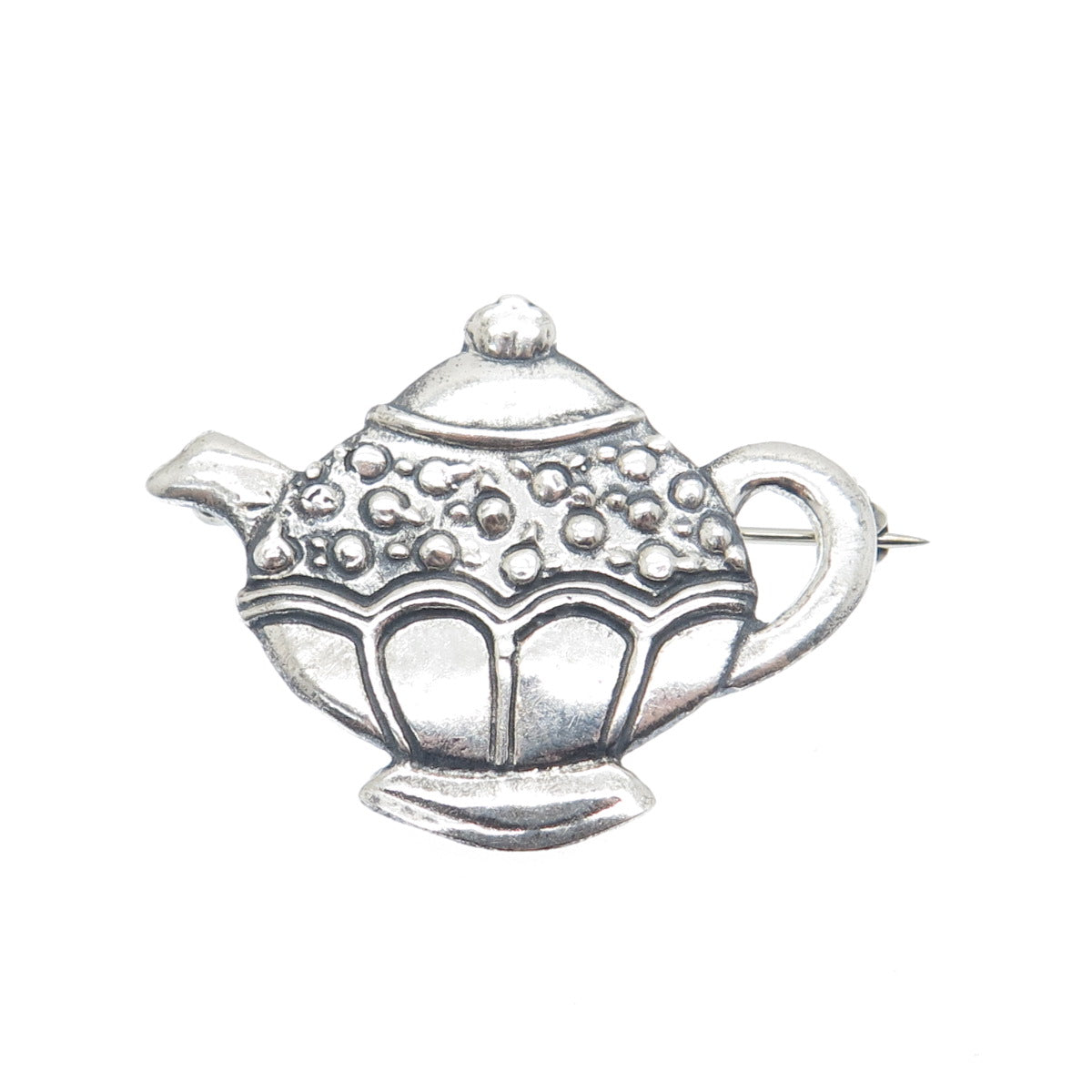 MARY ENGELBREIT 925 Sterling Silver Vintage Teapot Oxidized Pin Brooch