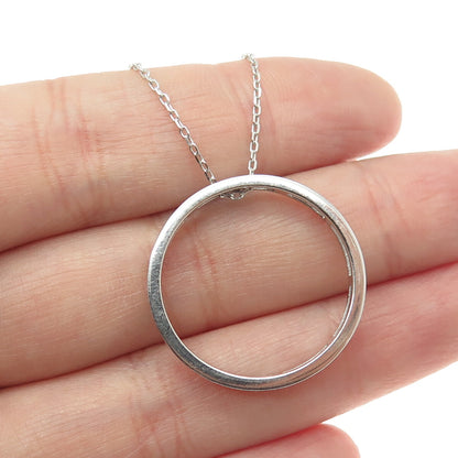 925 Sterling Silver Circle of Life Cable Chain Necklace 18"