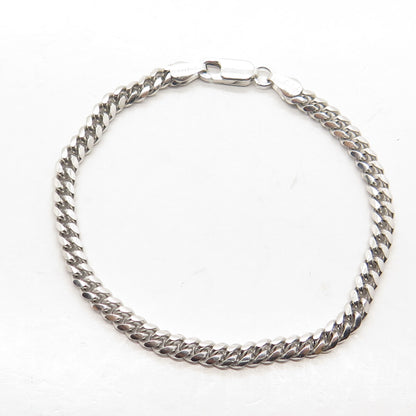 P. LUX 925 Sterling Silver Italy Cuban Link Bracelet 6.75"