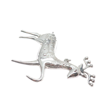ONEIDA 925 Sterling Silver Vintage 1974 Cupid Deer Pin Brooch / Pendant