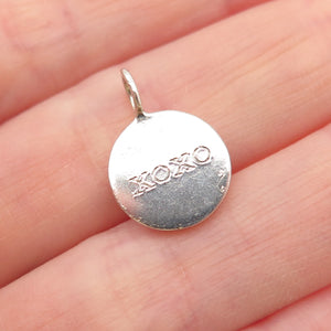 925 Sterling Silver Vintage XOXO Kisses & Hugs Mini Charm Pendant