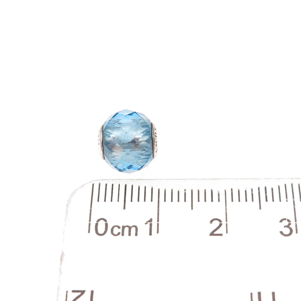 Pandora 925 Sterling Silver Blue Crystal Essence Friendship Slide Bead Charm
