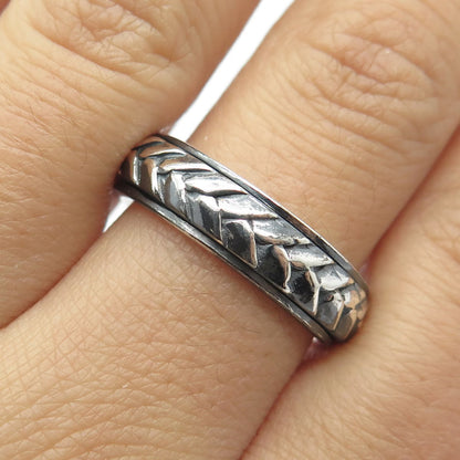 925 Sterling Silver Vintage Braided Band Ring Size 9