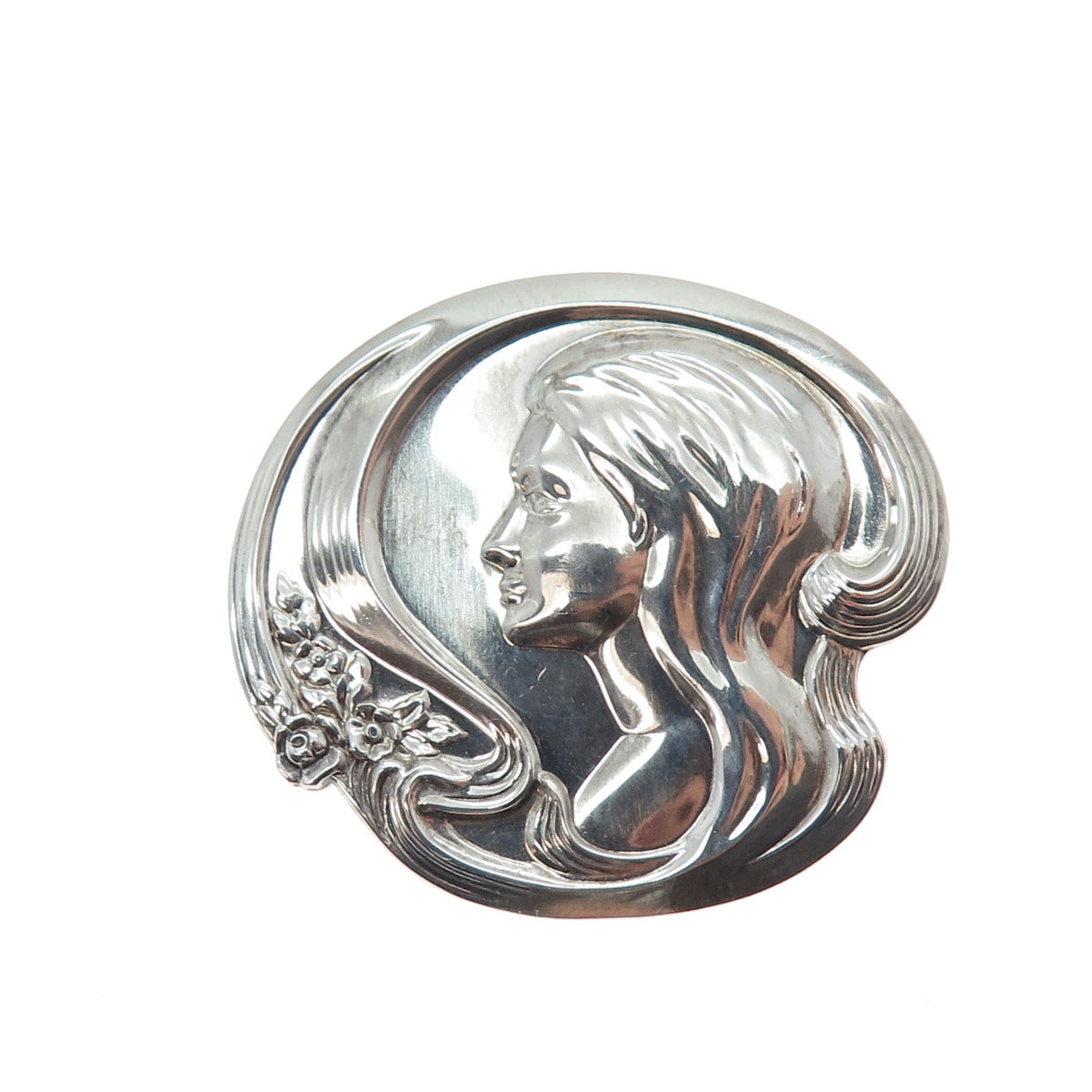 LUNT 925 Sterling Silver Vintage 1973 Mother's Day Oxidized Pin Brooch / Pendant
