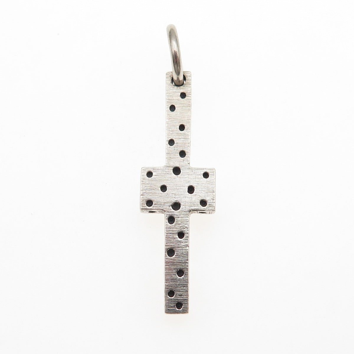 925 Sterling Silver Vintage Dotted Cross Charm Pendant