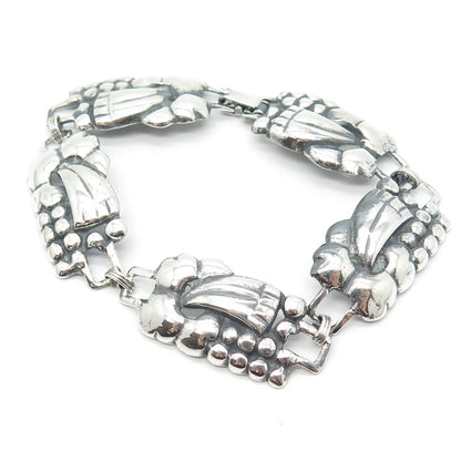 925 Sterling Silver Vintage Fancy Link Bracelet 7"