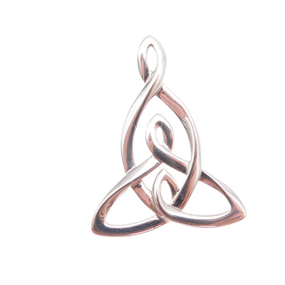 925 Sterling Silver Vintage Celtic Trinity Knot Slide Charm Pendant