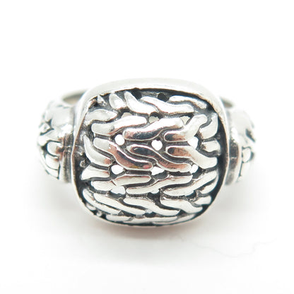 925 Sterling Silver Vintage Tiga Chain Link Ring Size 6.25