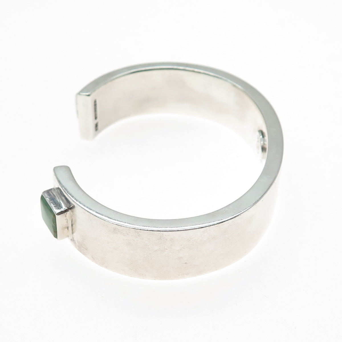 925 Sterling Vintage AC Mexico Real Turquoise Modernist Adjustable Bracelet 7"