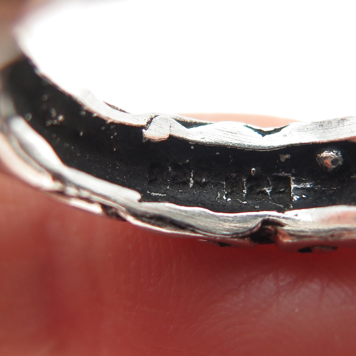 925 Sterling Silver Vintage Modernist Oxidized Band Ring Size 6.5