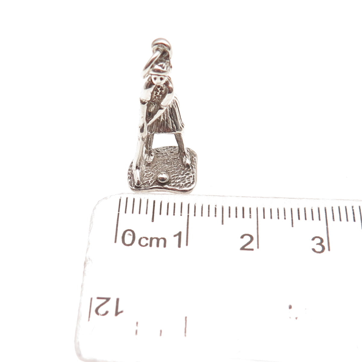 Sunwest 925 Sterling Silver Vintage Female Golf Player 3D Mini Charm Pendant