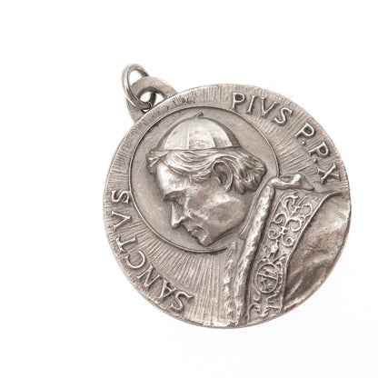 Hartnett 925 Sterling Silver Vintage Pope St. Pius X Award Medal Pendant