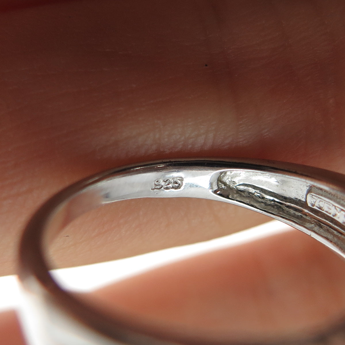 MEDA 925 Sterling Princess & Tapered Baguette-Cut C Z Engagement Ring Size 6.75