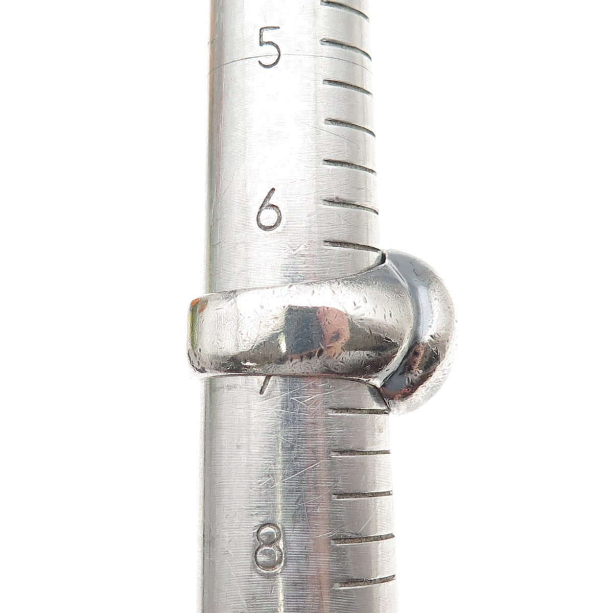 925 Sterling Silver Vintage AVM Mexico Modernist Dome Oxidized Ring Size 7