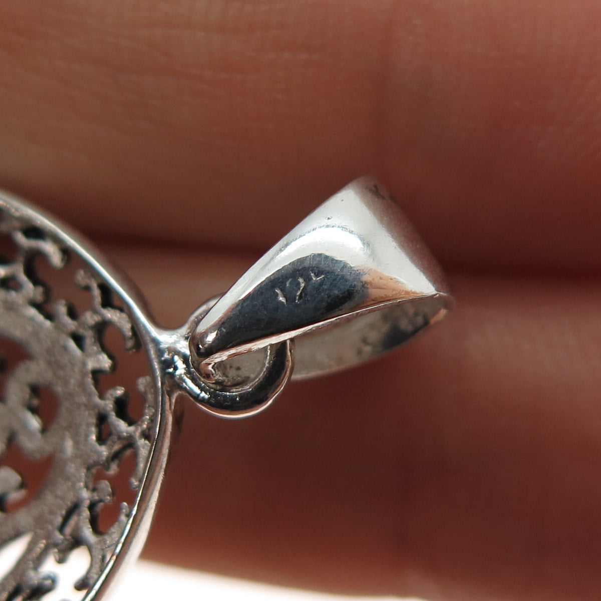 925 Sterling Silver Vintage Ornate Heart Charm Pendant