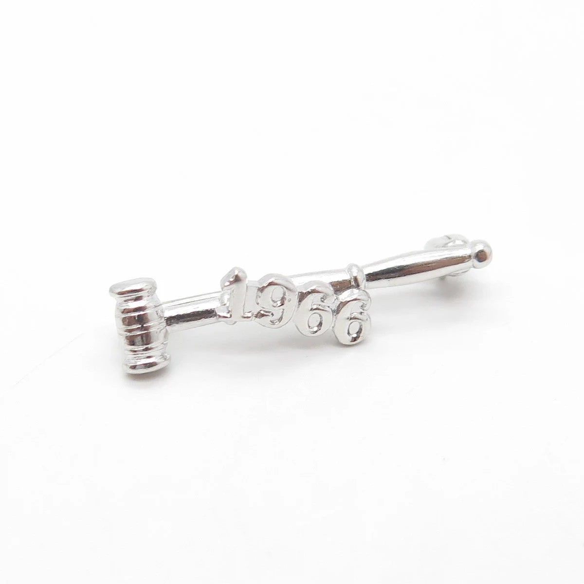 925 Sterling Silver Vintage 1966 "Gavel" Court Mini Pin Brooch
