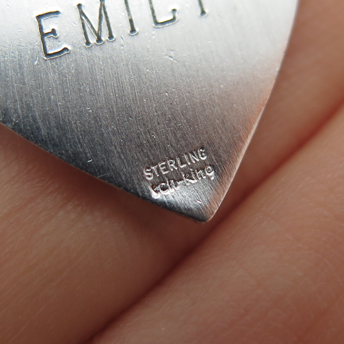 RICHARDSON KING CO. Sterling Silver Vintage Real Sapphire Cherub Heart Pendant