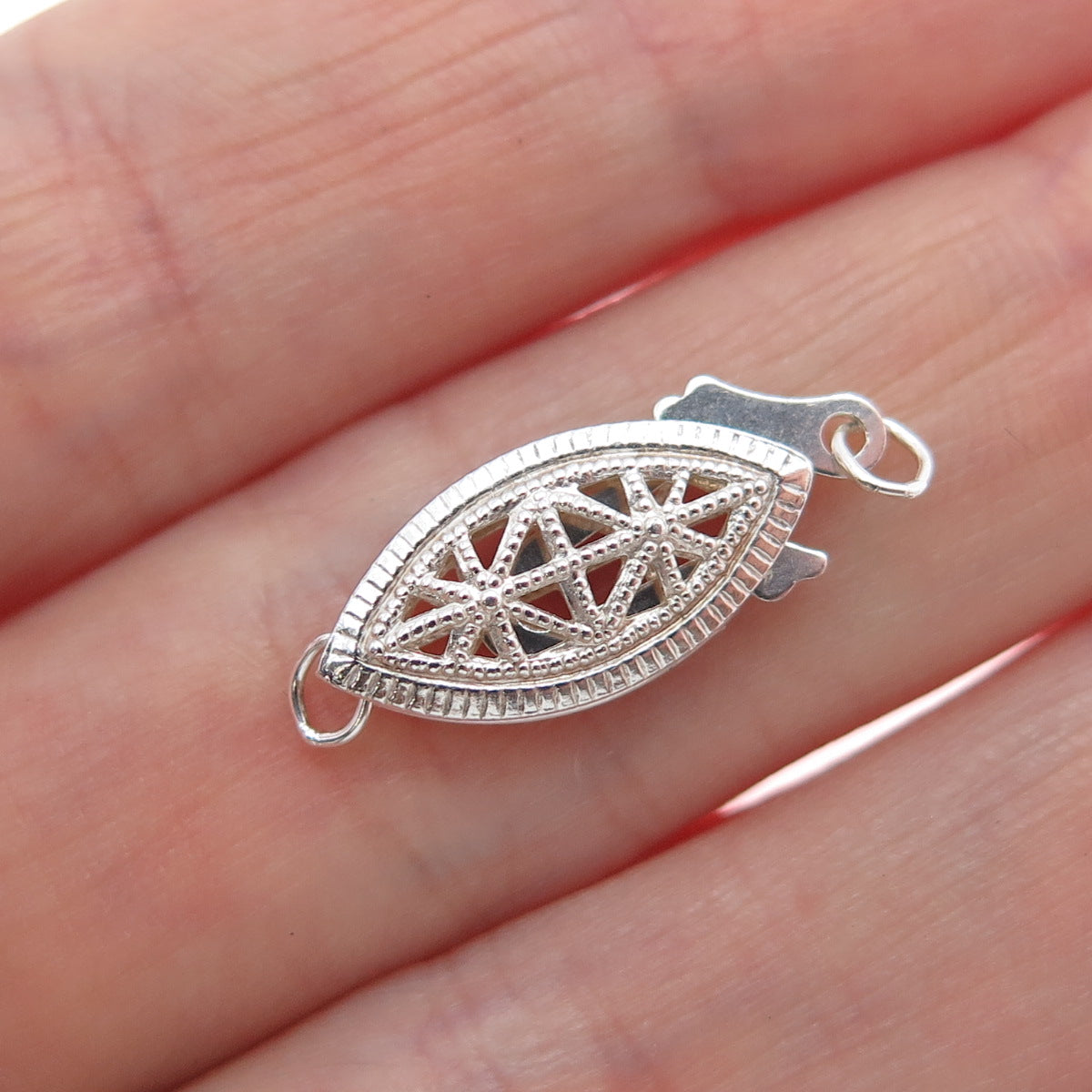 925 Sterling Silver Vintage Bracelet / Necklace Hook Box Lock Clasp