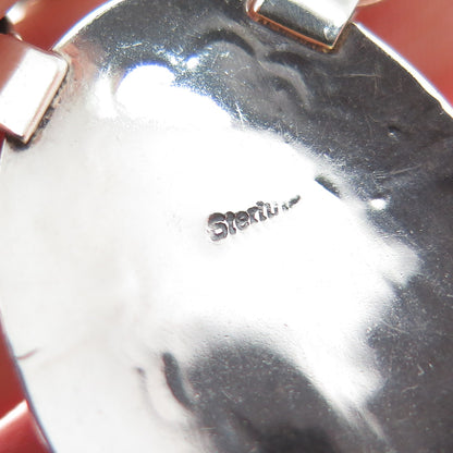 Old Pawn 925 Sterling Silver Vintage Southwestern Malachite Chain Necklace 16"